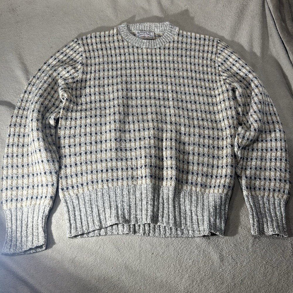 Vtg London Fog Outdoors Unlimited Knit Sweater Mens M Gray Patterned Pullover